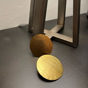 Gold Antique finish disc earrings